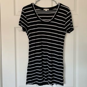 B&W Striped Zenana Outfitters Short-Sleeve Tee